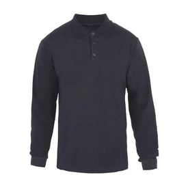 Polo Yaka 2 İplik Sweatshirt Siyah