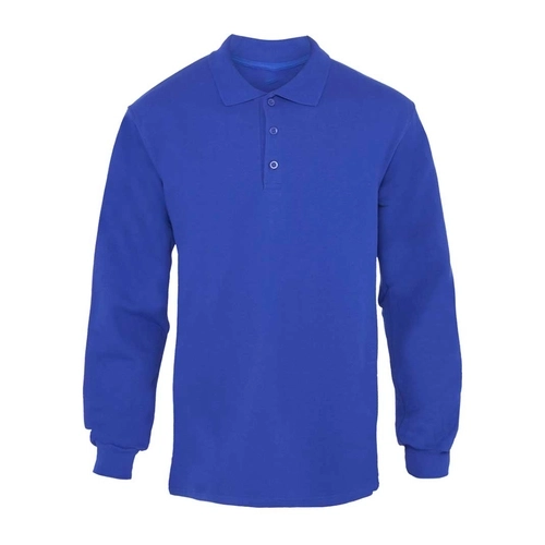 Polo Yaka 2 İplik Sweatshirt Saks Mavi