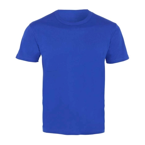 Bisiklet Yaka Open End Tişört Saks Mavisi